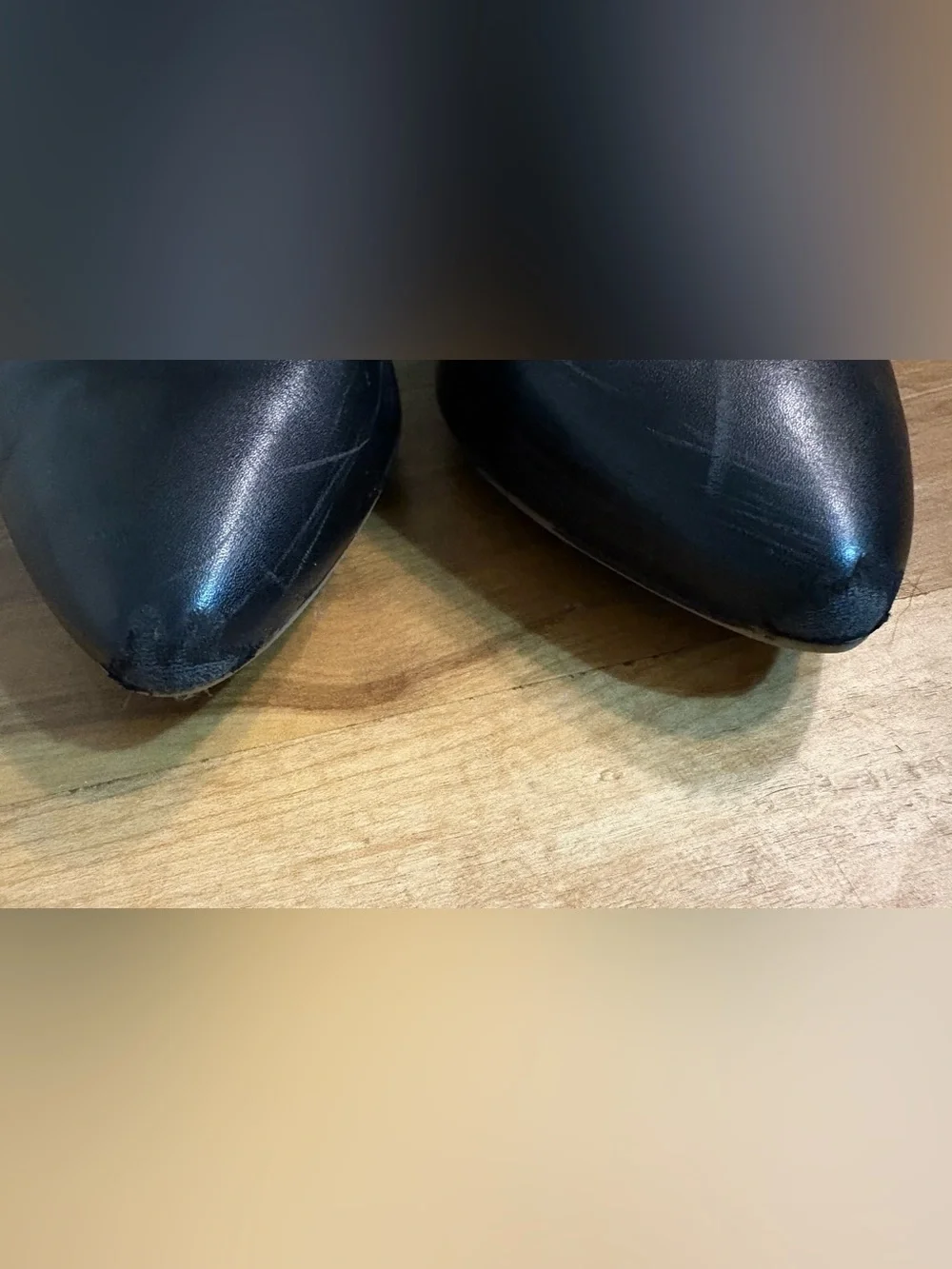 Black Buckle Strap Ankle Booties with Gold Hardware, Size 9